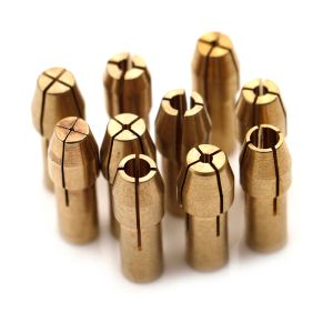 10st Electric Slevering Bit Holder Mini Drill Brass Drill Chuck Collet Bits 0,5-3,2 mm 4,8 mm Shank för Rotary Tool