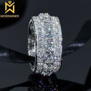 Полный Moissanite для мужчин замороженные кольца женский обручальный кольцо, украшение, пропуск алмазов Бесплатная доставка