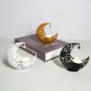 Candle Holders Moon Holder Metal Ornament Modern Light Luxury Romantic Wedding Christmas Day Cup