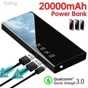 Banche di alimentazione del telefono cellulare 20000 mAh Display digitale Caricatore portatile Caricatore esterno Adatta per iPhone e Android USB Power Bank Mini PowerBank 2443