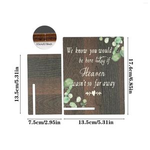 Party Decoration 1pcs Wedding Sign Wood Memorial Message och Souvenir Board Stickers Personliga texter Mariage Decor