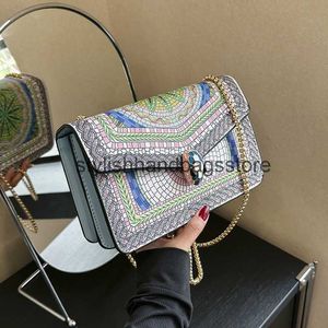 Cross Body 2023 Nytt trendigt tryck Högkvalitativt axel Snake Head Flip Versatile Bag Fashion Small Square H240403