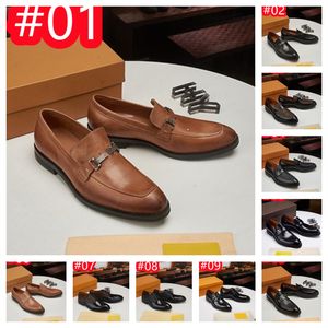 40 Style Masowe poślizg na mężczyzn luksusowe buty sukienki nowe klasyczne skórzane Oxfords na przyjęcie weselne Business Flat Buty męskie mokasyna projektant formalny rozmiar 38-46