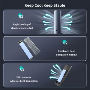 YOTTAMASTER M.2 NVME/SATA Dual Protocol Hard Drive Disk-kapsling Type-C USB3.2 GEN2 10GBP SSD Externt fall NGFF HD-lagringsbox