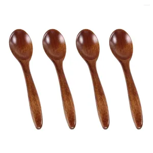 Engångsgäst 4 st honung spoons 14 cm naturliga träskedar kreativa skoka kaffe omrörning sked bordsartiklar