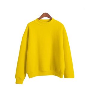 Womens Hoodies Sweatshirts Woman Sweet Korean O-Neck Knitted Plovers Thick Autumn Winter Candy Color Loose Solid Clothing 240113 Drop Dhfkd