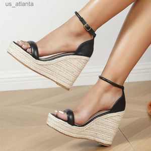 Отсуть обувь Liyke Summer Wedge Sandals Женщины STR веревка толстое дно платформы высокие каблуки.