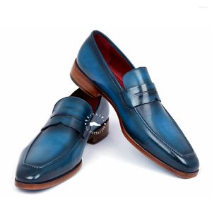 Dress Shoes Hand-Painted Multicolor Loafers Slip-On Business Casual Luxury Genuine Leather Private Custom Handmade Wedding