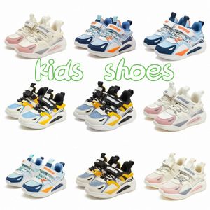 Barn trendiga barn skor sneakers casual pojkar flickor svart himmel blå rosa vita skor storlek 27-38 u7v6#