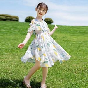 Summer 2 To 12 Years Old Casual Dress for Girls Chiffon Childrens Clothing Fashion Party Princess Dresses Baby Kids Clothes 240403