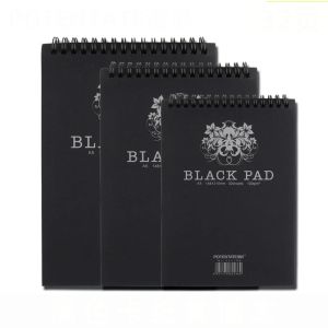 Sketchbooks A4/A5 Black Paper Sketch Sketch Pad 32 листы 120GSM Спираль -связанные наброски для цветных карандашей, графита, древесного угля, пастелей