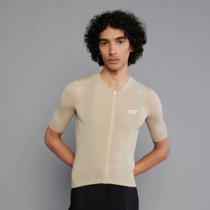 Beige Top Quality Short Sleeve Cycling Pro Team Race Cut Lightweight For Summer Clothing Bicycle Wear Shirts 240403