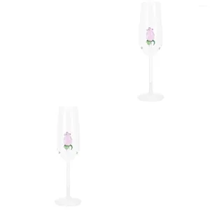 Copos de vinho 2 pc uísque rosa fofo cálice coquetel criativo copo transparente vermelho