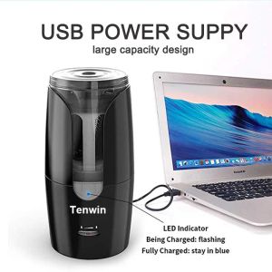 شحذات Tenwin تلقائيًا لشراء الكهرباء لأقلام الرصاص USB شحذات ميكانيكية للخدمة الثقيلة للأطفال اللوازم المدرسية للمكاتب القرطاسية