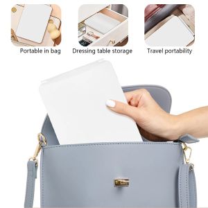 Led Make Up Mirror With Light Tool Portable Foldable Travel Desk Vanity Table Bath Bedroom Makeup Tools Lighted Makeup Mirrors