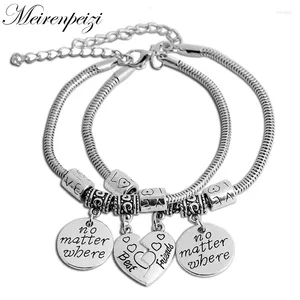 Bangle 2st BBF Friends Oavsett var kompass delade trasiga hjärtan dubbla armband set vänskap gåva