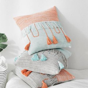 Kudde fallkuddar Tassel Cover Couch Dekorativ för soffa Färgglad kraschdesign Chic rumstol Heminredning