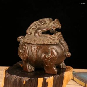 Decorative Figurines Purple Copper Brave Troops Incense Burner Crafts Mascot Statue Censer Gift Decoration