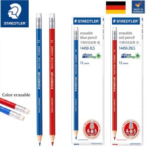 Pennor tyska Staedtler Erasable Colored Pencil 144 Anime Ritning Levereras med radergummi Red och BlueBlue Antibreakage Stationery