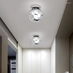 Ceiling Lights Nordic Clear Glass Light For Corridor Aisle Entrance Stair Bedroom Modern Creative Chandelier Home Decoration G9 Lamp