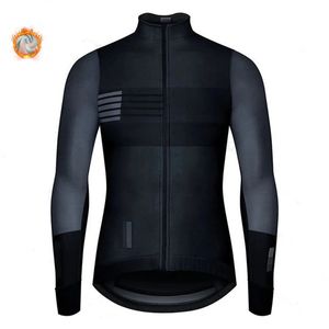 Spanien Winter Thermal Fleece Jacket Cycling Jersey Long Sleeve Ropa Ciclismo Hombre Bicycle Wear Bike Clothing Maillot 240318
