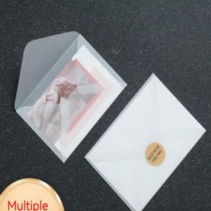 Envelopes 50pcs Transparent Sulfuric Acid Paper Envelope Vintage Wedding Postcard Invitation Card Storage Translucent Blank Envelope