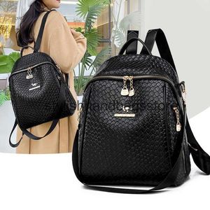 Backpack Style feminino nova tendência de moda de saída versátil simples e elegante zíper de malha ombros de grande capacidade H240403