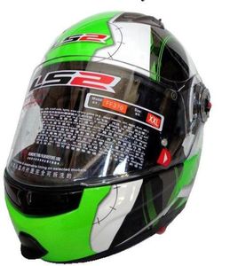LS2 FF370 Motorcykelhjälm Full ansiktshjälm Motocross Undrape Face Moto Racing Off Road Helmet White Green Universe Color4153909