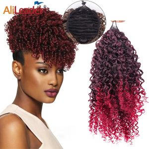 Ponytails Ponytails Alileader Synthetic Afro Curly Wrap Around Ponytail 8 inch Short For Women Puff Ponytail Hairpieces