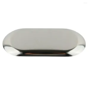 Plates Store Retail and Sundries Plate Tray 1st Gold Oval Silver Smooth Stainless Steel For Kitchen Saves Space