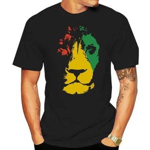 Мужские футболки Ямайки лев мужская футболка регги Ямайки Флаг Растафариан Раста графическая футболка J240402