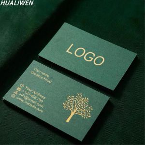 Karten 100pcs billig angepasstes Full Color -Doppeldruck Heißstempel Visitenkarte 9*5,4 cm