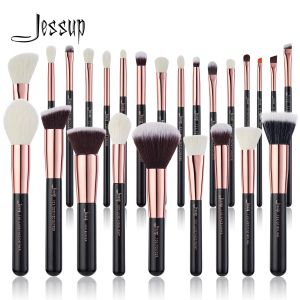 Borstar Jessup Makeup Borstes Set 625 st Foundation Powder Eyeshadow Liner Borst Blandning Highlighter Brocha Maquille Rosegold/Black