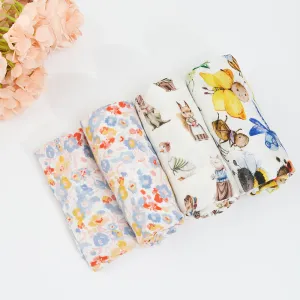 Paper Elinfant Baby Swaddle Bamboo Cotton Washable Reusable Baby Bedding Bath Towel Digital Printed Soft Blankets 1 Piece