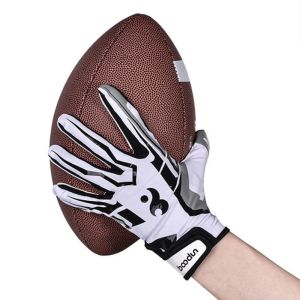 Sandalen Rugby Handschuhe Männer Frauen atmungsaktiven Antislip Vollfinger Silicon Baseball Amerikanische Fußballhandschuhe Verstellbare Armbandhandschuhe