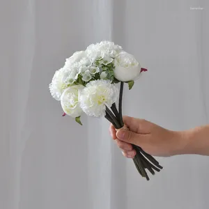 Decorative Flowers Fake Plant Artificial Flower Hand Bouquet Party Supplies Romantic Wedding Decor Accessories Pography Props