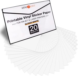 Papper htvront 20 ark 8.5x11in matt glansig A4 utskrivbar vinyl klistermärke papper självadhesivt kopieringspapper för bläckstråle laserskrivare diy
