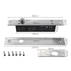 Elektrische Lock -Magnetausgabe mit Zeitverzögerung DC 12V FAIL SAFER FAIL SCEIR BROLT MITTEL TÜRSCHLAG NC/NO ELEKTRONISCHE TORE LOCK