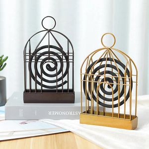 Decorative Figurines Creative Mosquito Coil Holder Nordic Style Birdcage Shape Summer Day Iron Repellent Incenses Rack Plate Home Decoration