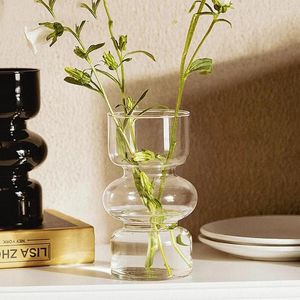 Vases Glass Hydroponic Flower Vase Colored Bubble For Three-Layer Funky Home Decoration