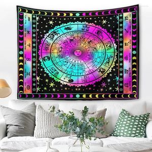 Wandteppiche Galaxy Constellations Astrologie Tapestry Home Room Dekor Hexerei ästhetischer Wandteppich Makrame Abdeckung Teppiche