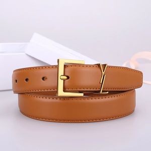 Designer Woman Dress Cowboy Vintage Gold Letters Buckle Cowskin Officiella reproduceringar Casual Belt Gift for Girl Friend 9 Color Width 3.0cm G005