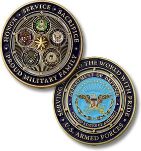 Orgulhosa família militar das Forças Armadas dos EUA Desafio Moeda USCG US COAST GUARD CHALLENGE COIN 8600314