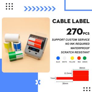 Papierkenner thermischer synthetischer Papier 270PS -Kabel -Etikettenaufkleber kompatibel mit DP80- und DP30S -Drucker