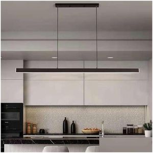 Pendant Lamps Nordic Minimalist Long Led Lights Office Dining Table Kitchen Bar Counter Billiard Decorative Lighting Drop Delivery Dhnyh