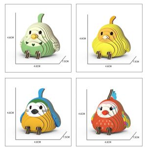 Animal 3D Paper Puzzle For Kids Educational Toys Parrot Theme Funny DIY Manual Assembly Three-dimensional Model Toy For Boy Girl