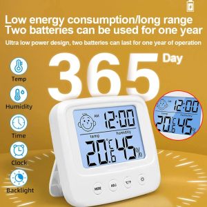 2PC NEW LCDデジタル温度ベビールーム湿度計バックライトホーム屋内電子湿潤計温度計気象ステーション