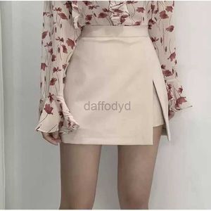 Urban Sexy Dresses Mini Skirts Women Irregular Solid Side-slit Stretchy Korean Style Trendy Chic OL High Waist Female Bottom Popular Spring Autumn 240405