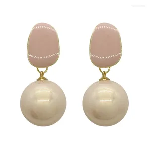 Brincos de argolas super imortais francês vintage rosa e tenro pendente de pingente leve Luxo de luxo de alta grau elegante agulha de prata