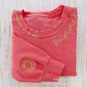 Embroidered Hoodies with Autumn and Winter Patterns and Text That Can Be Punctured